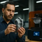 Ingeniero usando resina Tough 100E en 3D